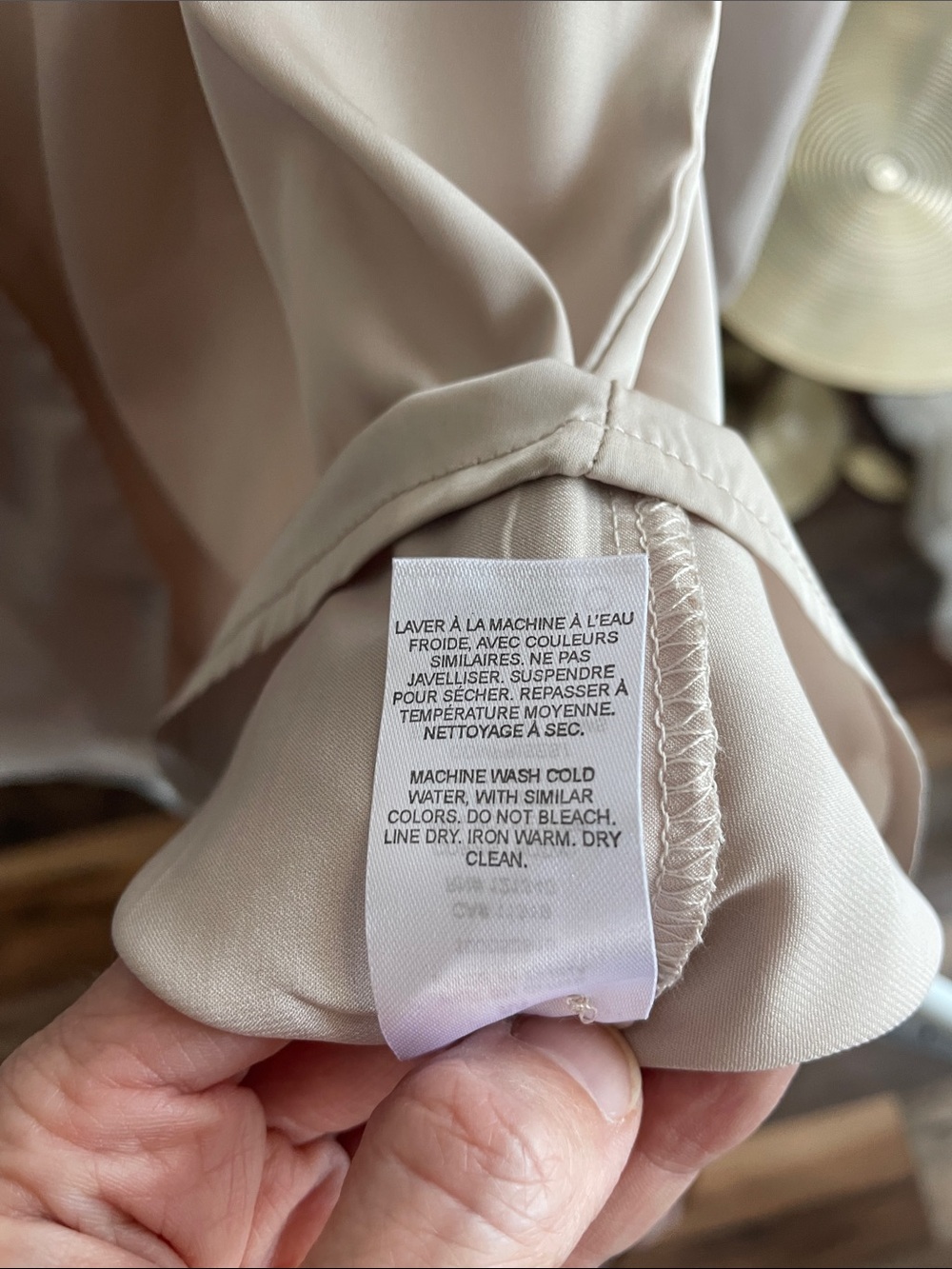 NWT Dynamite Soft Cream Satin V-Neck Blouse - Picture 8 of 16